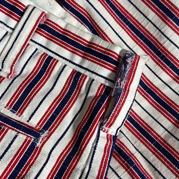Vintage Anvil Women's Welt Pockets Striped Multicolor Wide Leg Casual Pants Size - Picture 7 of 9